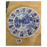 ALFRED MEAKIN STAFFORDSHIRE PLATE, BLUE AND WHITE