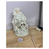 CERAMIC SANTA CLAUS FIGURINE, ELECTRIC LIGHTED,