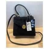 JENNIFER MOORE HANDBAG, BLACK SUEDE LEATHER, MAN