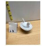 MILK GLASS HEN ON NEST, MINIATURE SIZE, PRESSED