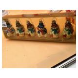 BLOWN GLASS SNOWMAN ORNAMENTS, MULTICOLORED