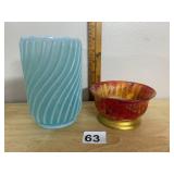 ASSORTED GLASSWARE, INCLUDES BLUE OPALESCENT
