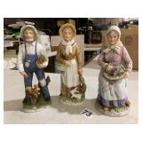 HOMCO PORCELAIN FIGURINES, FARMER W/ SQUIRREL,