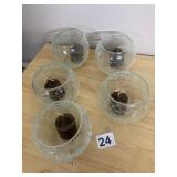 CRACKLE GLASS VOTIVE HOLDERS, CLEAR GLASS, GLOBE