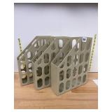 METAL MAGAZINE HOLDERS, BEIGE FINISH, RETICULATED