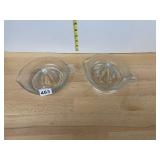 PRESSED GLASS CITRUS JUICERS, RIBBED DESIGN,