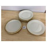 LENOX ECLIPSE PATTERN BREAD PLATES, CREAM