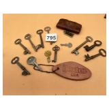 ASSORTED METAL KEYS, INCLUDES DEXTER USA LEATHER
