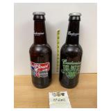 BUDWEISER, PROMOTIONAL BEER BOTTLES, AMBER GLASS,