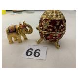 DECORATIVE TRINKET BOXES, INCLUDES ENAMELED RED