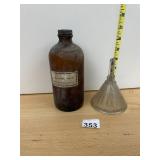 TURTOX AMBER GLASS BOTTLE, MOONEY AIRVENT 4 OZ
