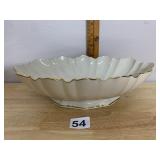 LENOX PORCELAIN SERVING BOWL, OVAL FORM,