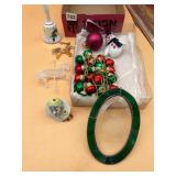 ASSORTED CHRISTMAS DECOR, INCLUDES IRIDESCENT