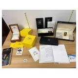 BREITLING WATCH BOXES, YELLOW OUTER BOXES, WOODEN