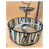 STAINED GLASS SEMI-FLUSH MOUNT CEILING LIGHT,