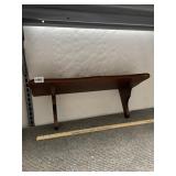 WOODEN WALL SHELF, DARK STAIN FINISH, CURVED