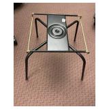 METAL SWIVEL STAND, BLACK FINISH, TUBULAR FRAME,