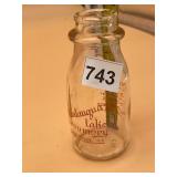 CHAUTAUQUA LAKE CREAMERY MILK BOTTLE, HALF PINT,