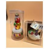 DESIGNERS HAND CRAFTED GLASS ORNAMENTS, CLOWN ON