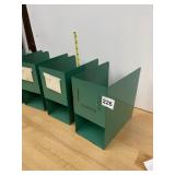 METAL MAGAZINE FILES, GREEN FINISH, OPEN FRONT,