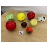 ASSORTED CERAMIC FRUIT FIGURINES, INCLUDES
