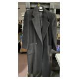 DOUBLE BREASTED WOOL BLEND OVERCOAT, BLACK,