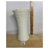 LENOX WENTWORTH VASE, WHITE PORCELAIN, EMBOSSED