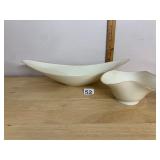 LENOX PORCELAIN SERVING BOWLS, OVAL BOAT SHAPE