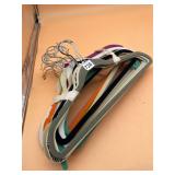 ASSORTED VELVET-TEXTURED CLOTHES HANGERS,