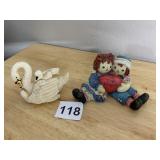 RAGGEDY ANN & ANDY FIGURINE, TRUE FRIENDS, ENESCO