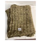 KNIT THROW BLANKET, RIBBED TEXTURE, EARTH TONE