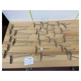 ASSORTED METAL SLATWALL HOOKS, VARIOUS LENGTHS,