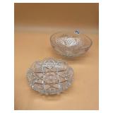 CLEAR PRESSED GLASS SERVING PIECES, INCLUDES