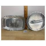 NATALE HANDMADE ALUMINUM TRAYS, HAMMERED FINISH,