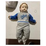 COMPOSITION DOLL, OSHKOSH BRANDED SWEATSUIT,