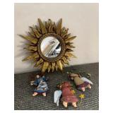 SUNBURST WALL MIRROR, GILT FINISH, CIRCULAR
