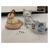 ASSORTED DECORATIVE FIGURINES, INCLUDES CORN HUSK