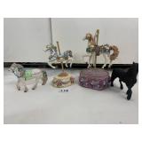ASSORTED CAROUSEL HORSE FIGURINES, INCLUDES TWO