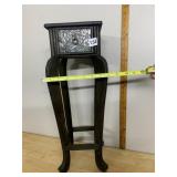 WOODEN PEDESTAL STAND, SINGLE DRAWER, EMBOSSED