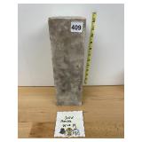 SOLID MARBLE BLOCK, RECTANGULAR FORM, INCISED M