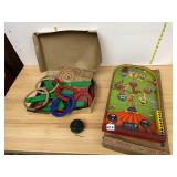 POOSH-M-UP LUCKY SEVEN PIN GAME, CARDBOARD BOX,