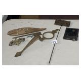 ASSORTED HARDWARE, INCLUDES CAST IRON MORTISE