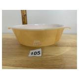 FIRE-KING OVENWARE CASSEROLE DISH, PEACH LUSTRE