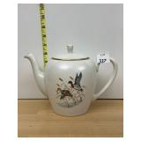 PICKARD CHINA TEAPOT, MALLARD DUCK DECORATION,