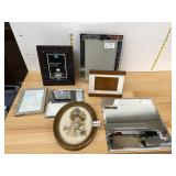 ASSORTED PHOTO FRAMES, INCLUDES FAUX LEATHER,