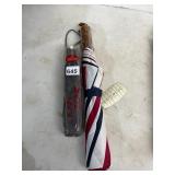 WHITE STAG STRIPED UMBRELLA, WOODEN HANDLE, RAIN