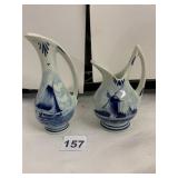 DELFT BLUE HOLLAND CERAMIC PITCHERS, HAND-PAINTED