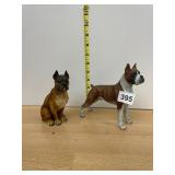 BOXER DOG FIGURINES, HAND-PAINTED RESIN, CERRIN