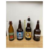 ASSORTED BEER BOTTLES, SWING-TOP CLOSURES,
