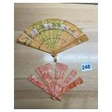CELLULOID FOLDING FANS, INCLUDES ONE AMBER-TONE